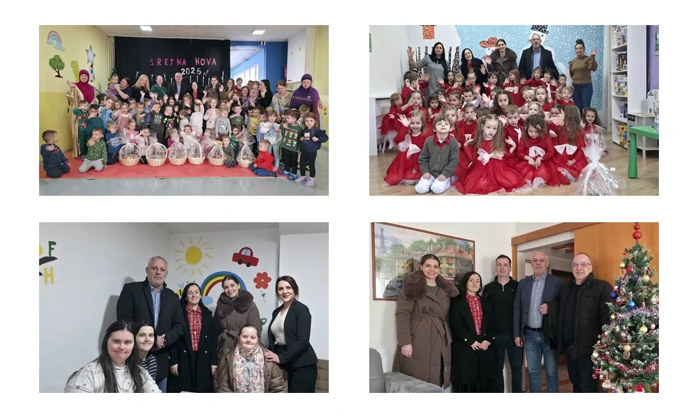 Radost praznika u znaku darivanja: Delegacija Općine Velika Kladuša u posjeti dječijim vrtićima i ustanovama